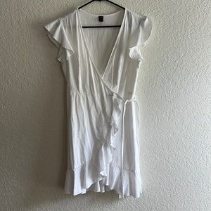 Shein white wrap dress